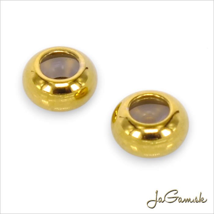 Korálka-slider 8x4mm CHIRURGICKÁ OCEĽ, 2ks (ch1716g)